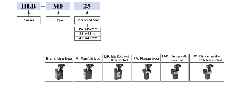 Hydraulic Lever-type Cylinder Order Code